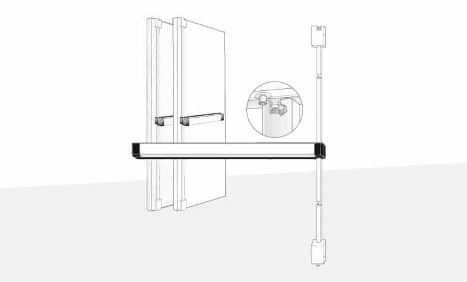 8100 Series (Life-Safety) | 3100 Series (Fire-Rated) Surface Vertical Rod Exit Devices