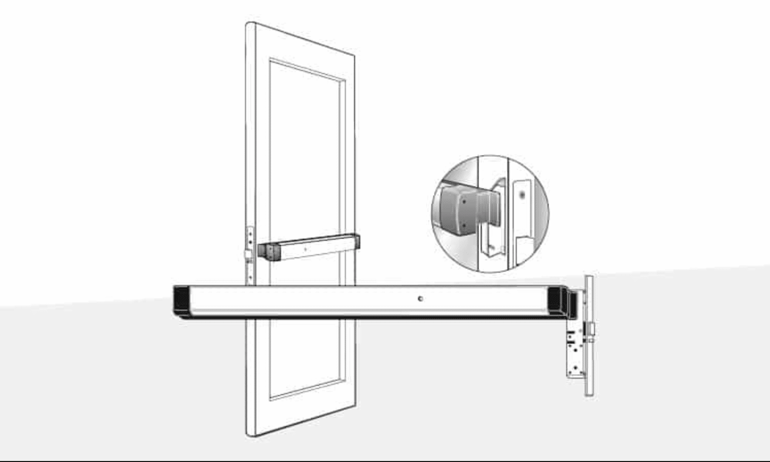 8400 Series (Life-Safety) Narrow Stile Mortise Exit Device