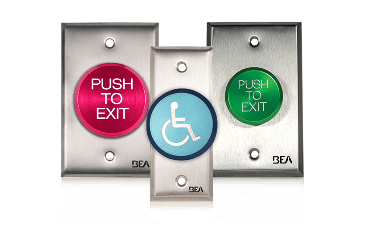 BEA Pneumatic Push Buttons Access Control Push Button With Mechanical Pneumatic Hold Time