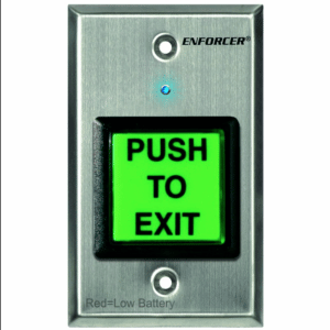 Seco-Larm RF Wireless Request-to-Exit Plate, Single-Gang, Green 2