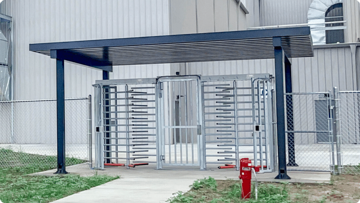 HT431 HT336 HT431 Installed Under Canopy Hayward Turnstiles scaled e1690221465537