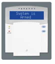 PARADOX DGP2-641RB 32-Character Blue LCD Keypad Module With Integrated Card Reader