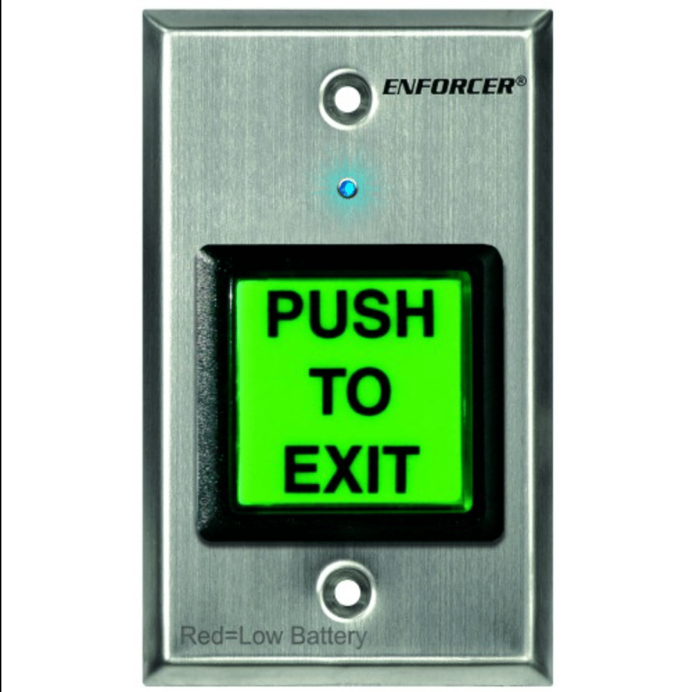Seco-Larm RF Wireless Request-to-Exit Plate, Single-Gang, Green 2